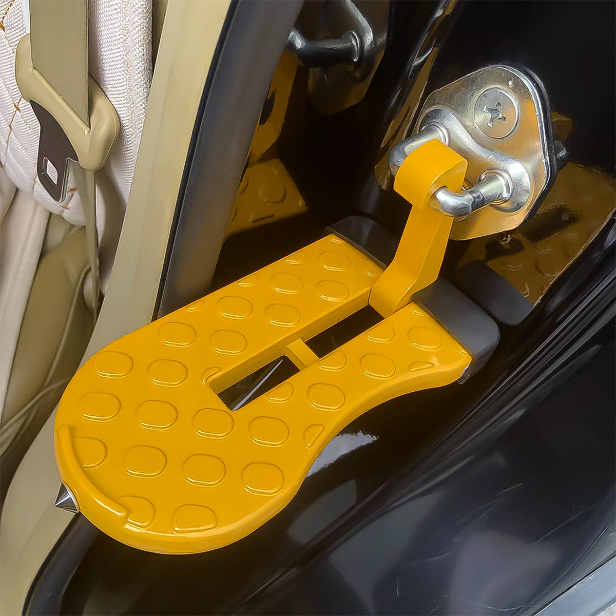 The Overland Step foldable car door latch hook step